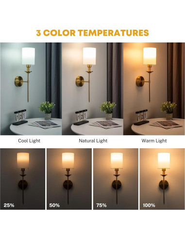 Juego de 2 Apliques de Pared Recargables Nooknova LED 5000mAh