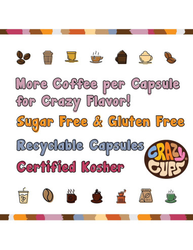 Café Saborizado Tostado Crazy Cups 24 Cápsulas Chocolate