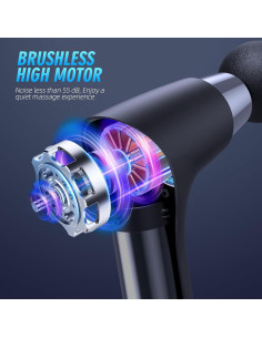 Pistola de Masaje SORUDEL Negro 5 Cabezas 6 Velocidades 0.66kg 2