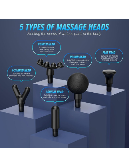 Pistola de Masaje SORUDEL Negro 5 Cabezas 6 Velocidades 0.66kg Pistola de Masaje SORUDEL Negro 5 Cabezas 6 Velocidades 0.66kg