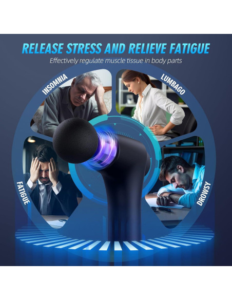 Pistola de Masaje SORUDEL Negro 5 Cabezas 6 Velocidades 0.66kg Pistola de Masaje SORUDEL Negro 5 Cabezas 6 Velocidades 0.66kg