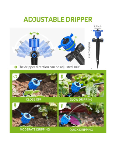 Sistema de Riego por Goteo HIRALIY 15.24m con 12 Goteadores