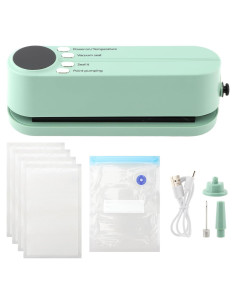 Mini Sellador de Vacío XuYelora Verde 3 en 1 Recargable