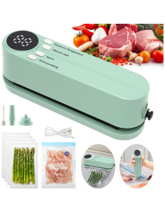 Mini Sellador de Vacío XuYelora Verde 3 en 1 Recargable 2