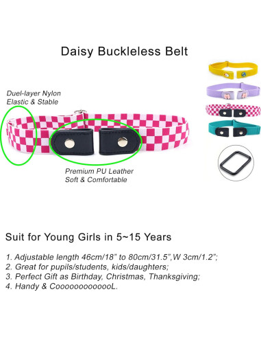 Cinturones Elásticos Desmontables para Niñas AsggBah - 2 Piezas