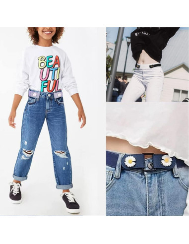 Cinturones Elásticos Desmontables para Niñas AsggBah - 2 Piezas