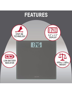 Báscula Digital Taylor 7558 Alta Precisión 181.44 kg Gris 2
