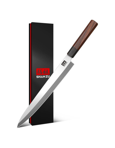 Cuchillo de Sushi SHAN ZU 25.4 cm Acero Japonés Mango Sándalo