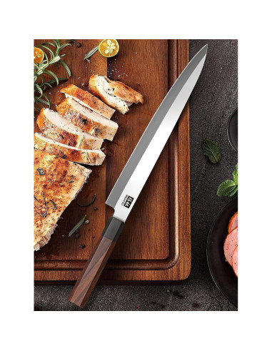 Cuchillo de Sushi SHAN ZU 25.4 cm Acero Japonés Mango Sándalo