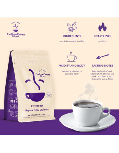 Café en Grano Directo Tostado Ciudad Papúa Nueva Guinea 453g 2