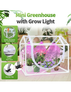 Mini Invernadero Interior Vercome 65x40 cm con Luz LED 14W 2