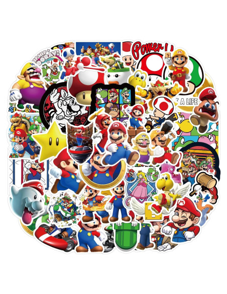 Stickers de Vinilo LTZSTONE Mario - 52 Piezas Impermeables