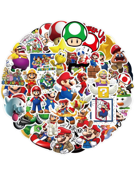 Stickers de Vinilo LTZSTONE Mario - 52 Piezas Impermeables