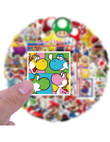 Stickers de Vinilo LTZSTONE Mario - 52 Piezas Impermeables