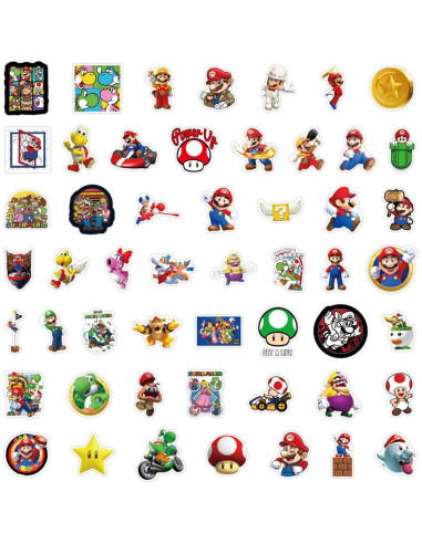 Stickers de Vinilo LTZSTONE Mario - 52 Piezas Impermeables
