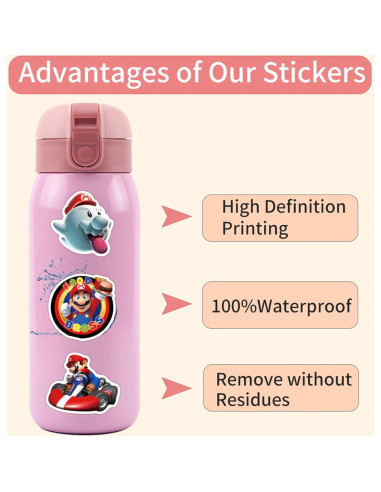 Stickers de Vinilo LTZSTONE Mario - 52 Piezas Impermeables