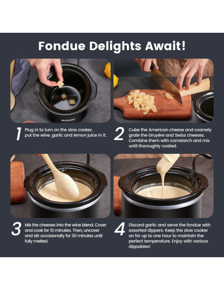 Olla de Cocción Lenta KOOC 0.65L Cerámica Negra