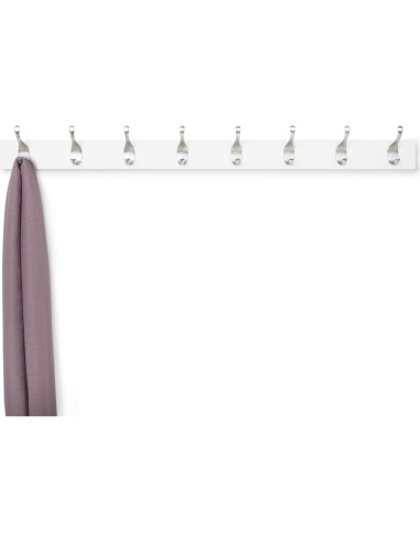 Perchero de Pared Amazon Basics Blanco 8 Ganchos Rectangular