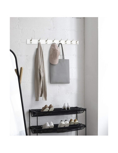 Perchero de Pared Amazon Basics Blanco 8 Ganchos Rectangular