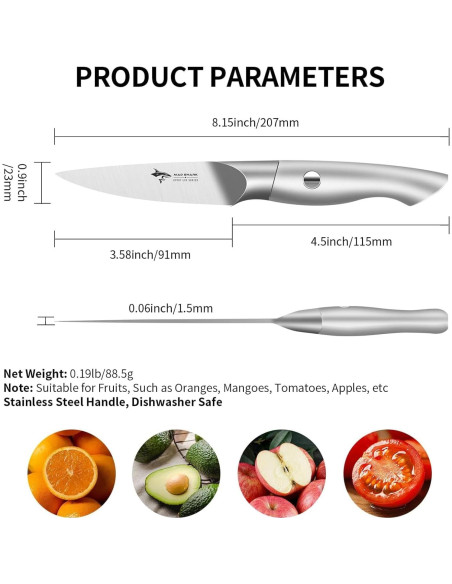 Cuchillo de Pelar MAD SHARK 8.89 cm Acero Inoxidable