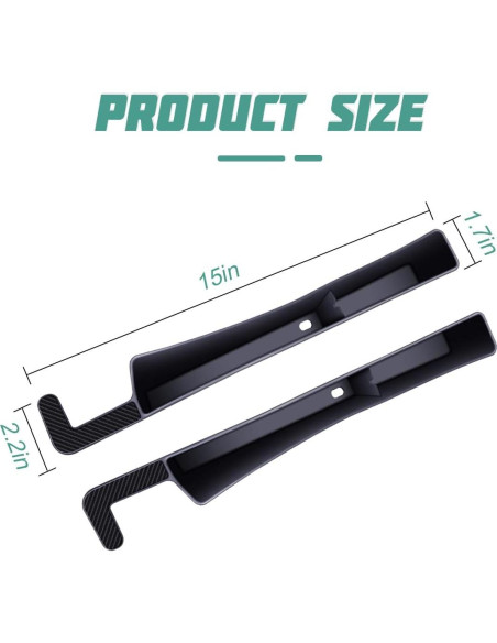 2 Piezas Relleno Espacio Asientos Coche Zpana Negro