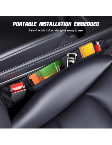 2 Piezas Relleno Espacio Asientos Coche Zpana Negro