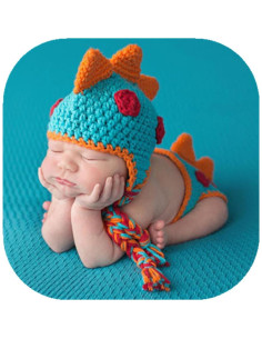 Atuendo de Fotografía para Recién Nacido Vemonllas Dinosaurio 2