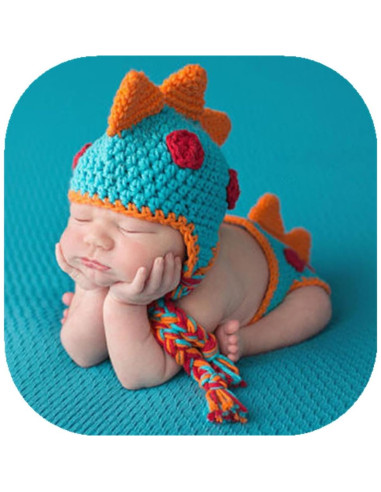 Atuendo de Fotografía para Recién Nacido Vemonllas Dinosaurio