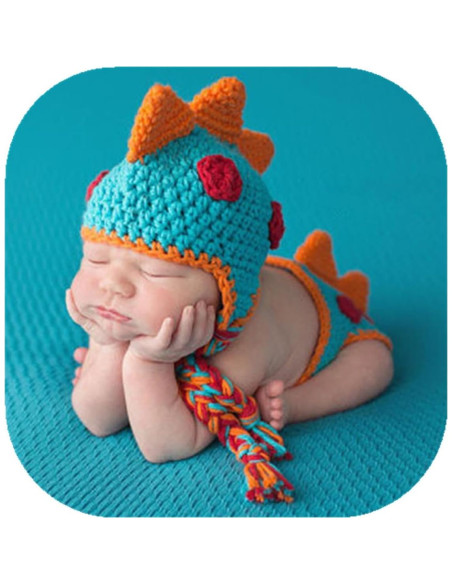 Atuendo de Fotografía para Recién Nacido Vemonllas Dinosaurio