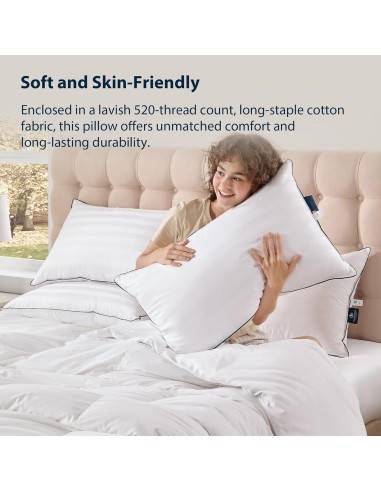 Almohada de Cama Pacific Coast Estándar Plumas Ganso 700 Relleno