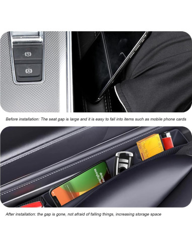 2 Piezas Relleno Espacio Asientos Coche Zpana Negro