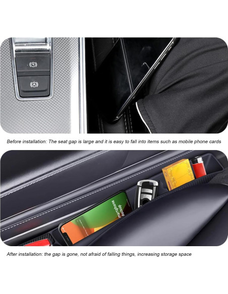 2 Piezas Relleno Espacio Asientos Coche Zpana Negro