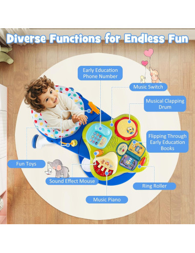 Centro de Actividad para Bebés 3 en 1 BABY JOY Azul