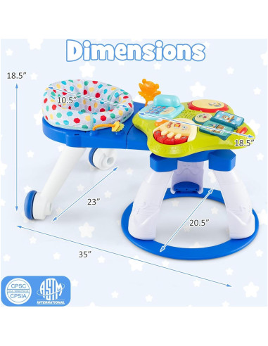 Centro de Actividad para Bebés 3 en 1 BABY JOY Azul