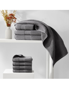 Juego de Toallas 8 Piezas Vacilandia 100% Algodón Gris Oscuro 2