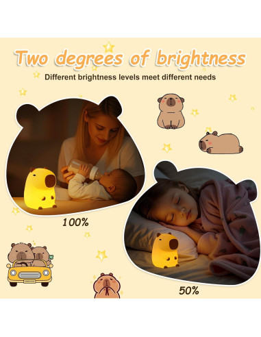 Luz Nocturna Capibara Hinittey Recargable 1200mA con Temporizador