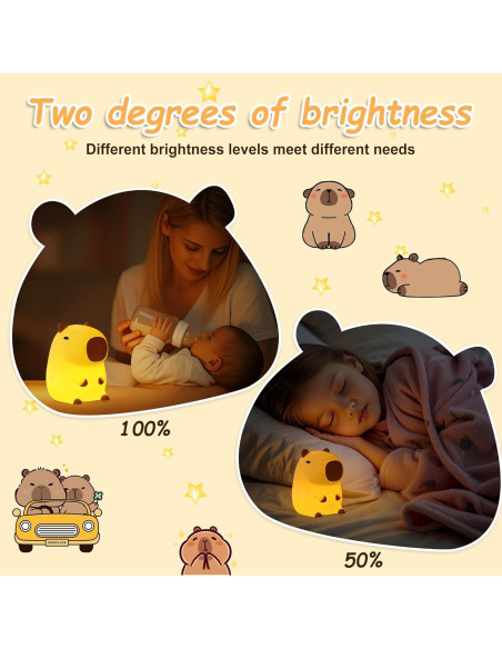 Luz Nocturna Capibara Hinittey Recargable 1200mA con Temporizador