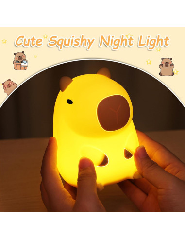 Luz Nocturna Capibara Hinittey Recargable 1200mA con Temporizador