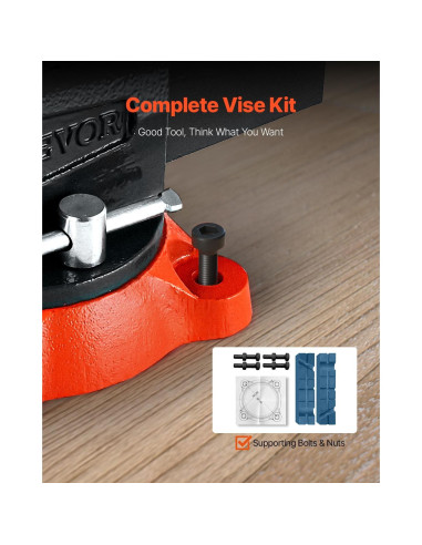 Prensa de Banco VEVOR 5.5" (140 mm) Hierro Dúctil Giratoria 360