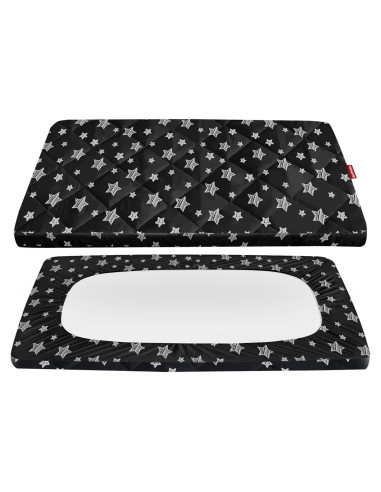 Sábana Ajustada Moonsea para Pack and Play Estrella Negra 99x68cm