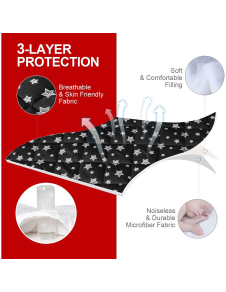 Sábana Ajustada Moonsea para Pack and Play Estrella Negra 99x68cm Sábana Ajustada Moonsea para Pack and Play Estrella Negra 99x68cm