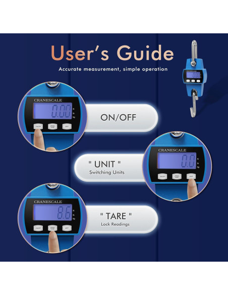 Escala Digital Colgante 300kg Azul - Portátil y Precisa