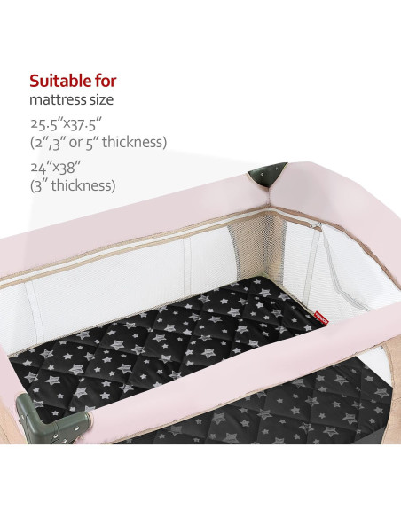Sábana Ajustada Moonsea para Pack and Play Estrella Negra 99x68cm Sábana Ajustada Moonsea para Pack and Play Estrella Negra 99x68cm