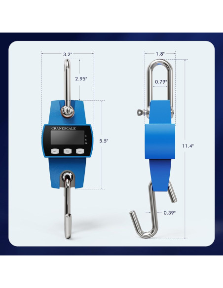Escala Digital Colgante 300kg Azul - Portátil y Precisa