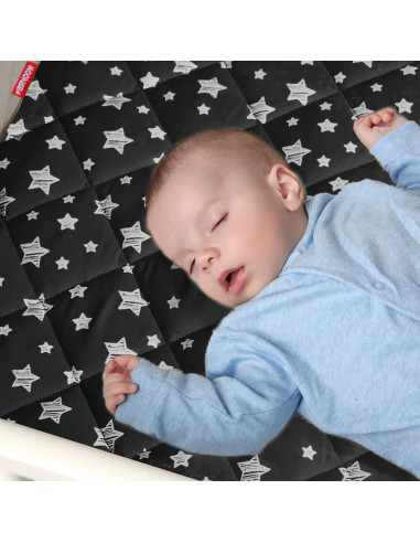 Sábana Ajustada Moonsea para Pack and Play Estrella Negra 99x68cm