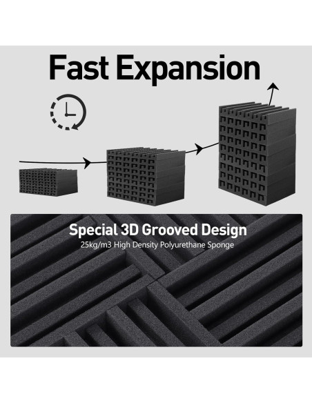 Paquete de 12 Paneles Acústicos HERTBER 30x30 cm Insonorización Paquete de 12 Paneles Acústicos HERTBER 30x30 cm Insonorización