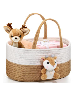 Cesta de Pañales Portátil FoldTier Ciervo Bonito 36x23x17cm