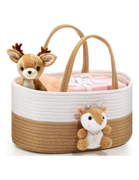 Cesta de Pañales Portátil FoldTier Ciervo Bonito 36x23x17cm