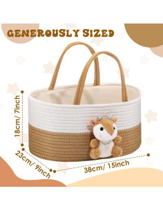 Cesta de Pañales Portátil FoldTier Ciervo Bonito 36x23x17cm 2