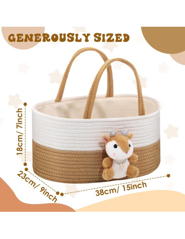 Cesta de Pañales Portátil FoldTier Ciervo Bonito 36x23x17cm